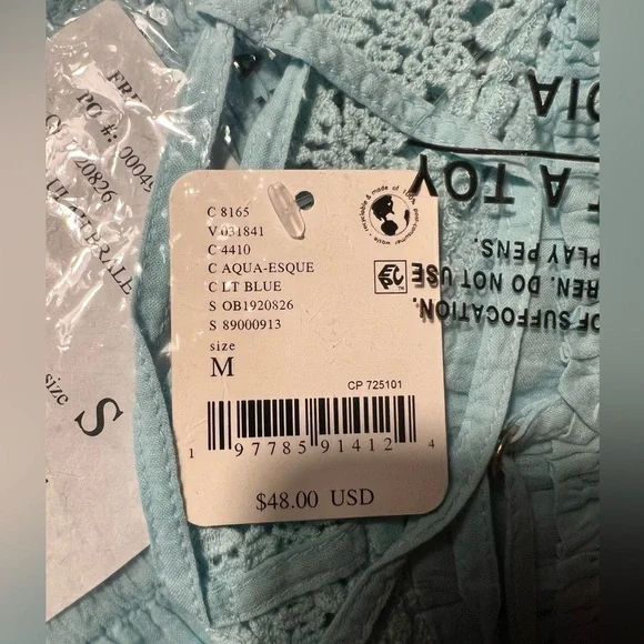 Free People Tallulah Bralette in Aqua-esque Blue Sizes Small $48 Retail NWT - Picture 12 of 12